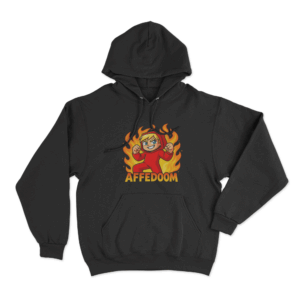 Affedoom Fire Fighter Pose Unisex Hoodie Black